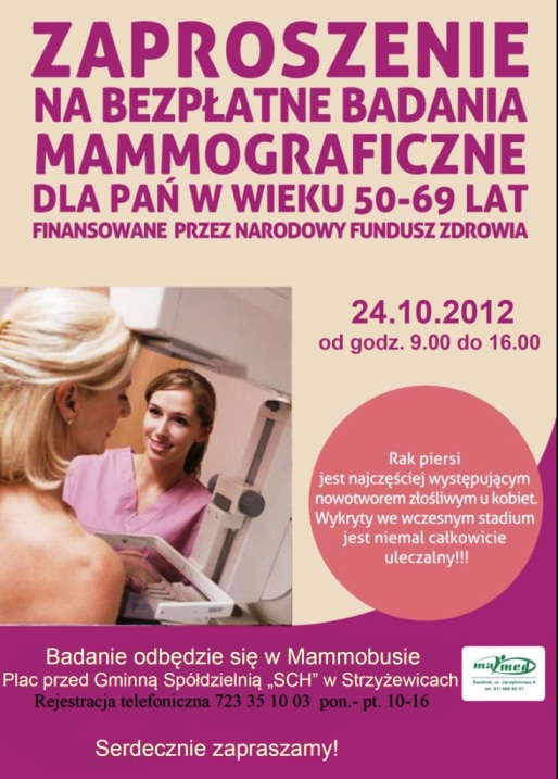Bezpatne badania mammograficzne